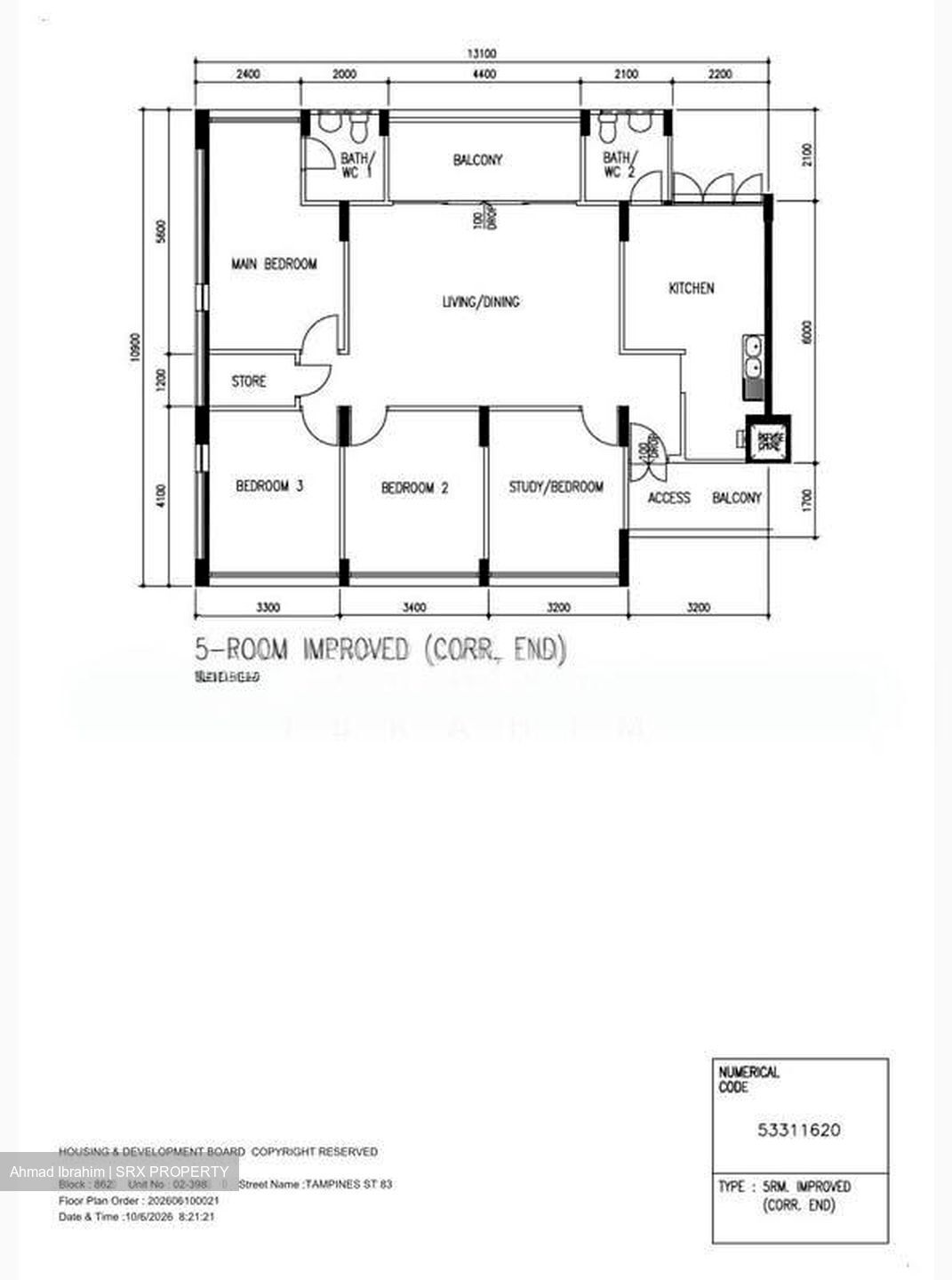 Blk 862 Tampines Parkview (Tampines), HDB 5 Rooms #566801731